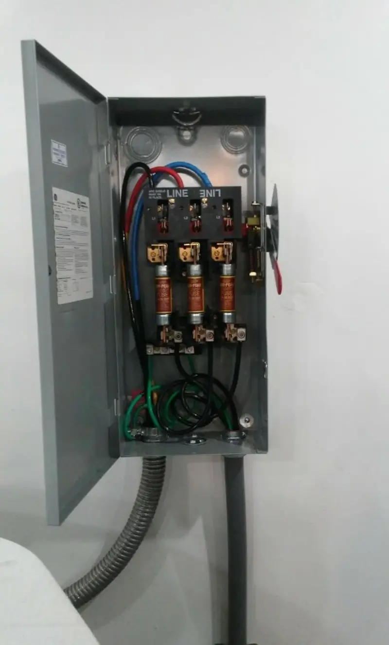 Three-phase disconnect switch installed for Electrical Wiring & Rewiring in Walton